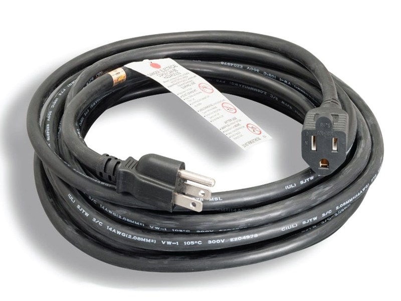 14AWG Black Outdoor Extension Cord 25' & 50' Cable Ties And More
