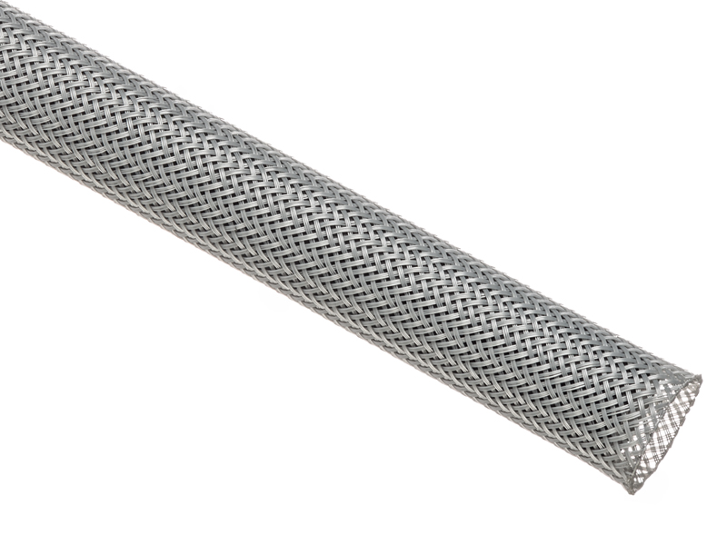 PET Expandable Braided Sleeving - 40mm (1-1/2″) Diameter - 10m - Grey
