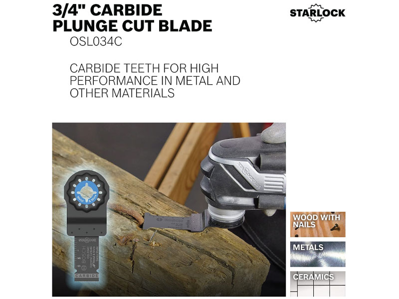 BOSCH® Starlock® Oscillating Multi Tool Carbide Plunge Cut Blade 3/4