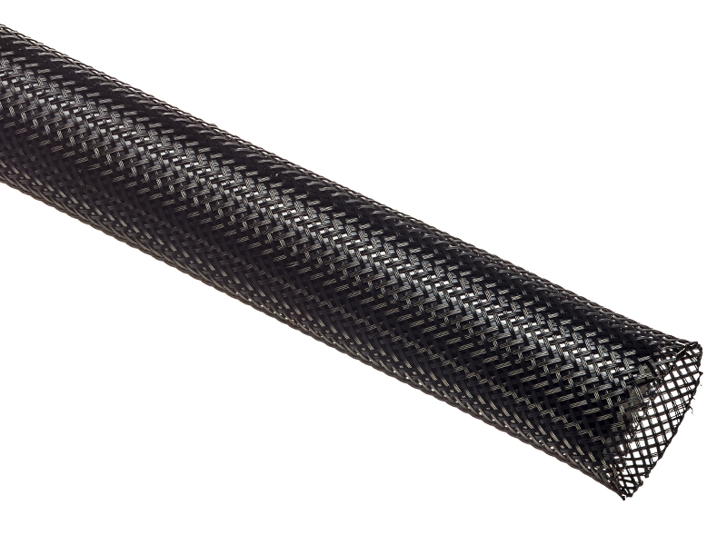 Techflex® Flexo® PET Expandable Braided Sleeving - 3/4 Inside Diameter -  25' Long Spool - Black