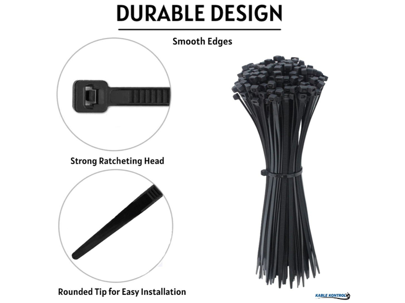 Black Zip Ties UV Resistant Zip Ties Black Cable Ties by Kable Kontrol®