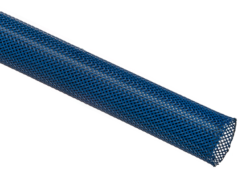 Techflex® Flexo® PET Expandable Braided Sleeving - 3/4 Inside Diameter -  25' Long Spool - Blue