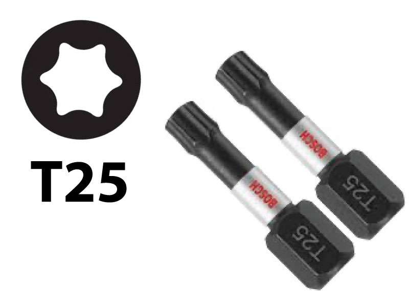 BOSCH® Impact Tough Torx Insert Bits 25 Hex