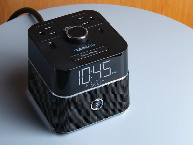 Brandstand® CubieBlue® Bluetooth Speaker USB Charger Alarm Clock With USB C