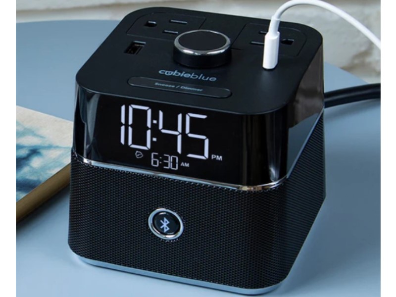 Brandstand® CubieBlue® Bluetooth Speaker USB Charger Alarm Clock With USB C