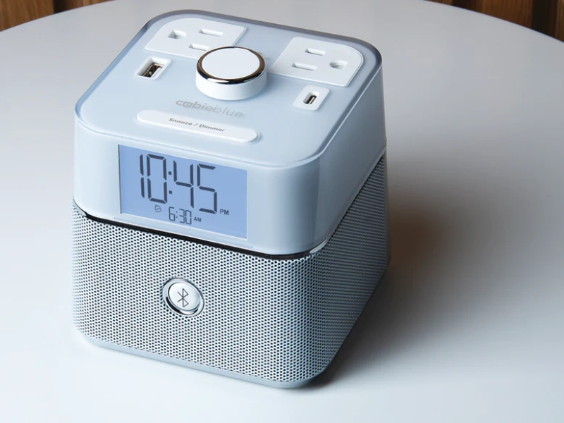 Brandstand® CubieBlue® Bluetooth Speaker USB Charger Alarm Clock With USB C