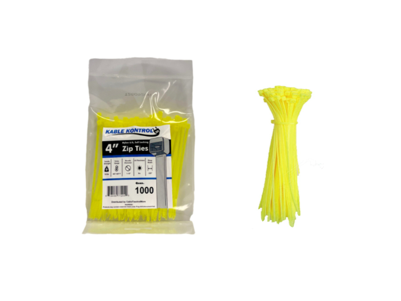 Fluorescent Yellow Zip Ties & Cable Ties Wire Ties Kable Kontrol®