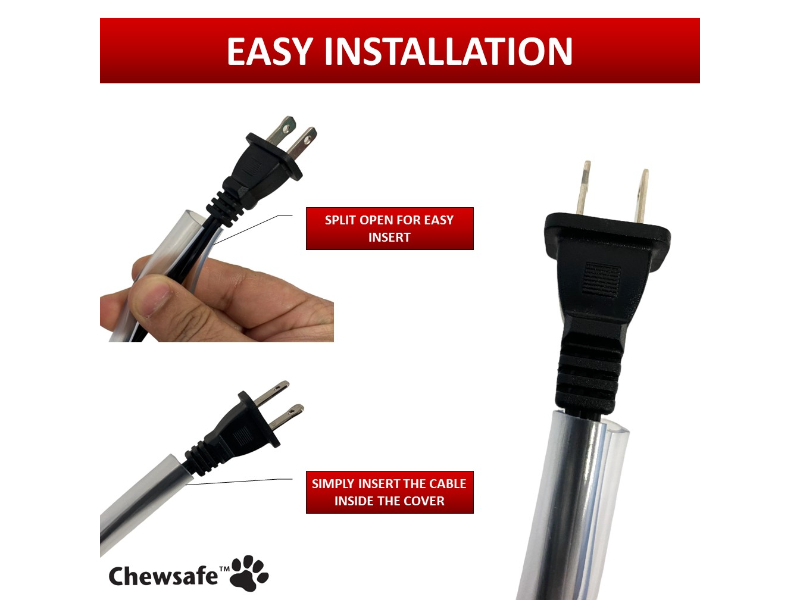 Chewsafe® Pet Resistant Cord Protector Cord Cover for Pets