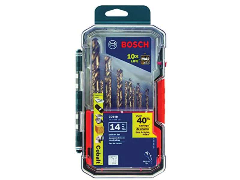 BOSCH® Cobalt M42 Twist Drill Bit Set 14 pc CO14B