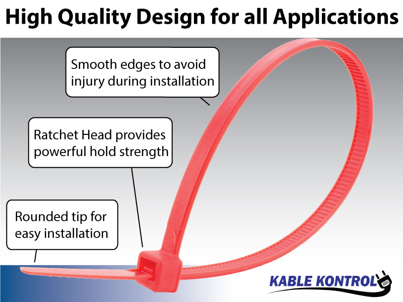 Kable Kontrol® SelfLocking Brown Nylon Cable Zip Ties Cable Ties And