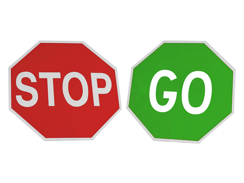 Stop-Slow-Go Hand Held Traffic Signs