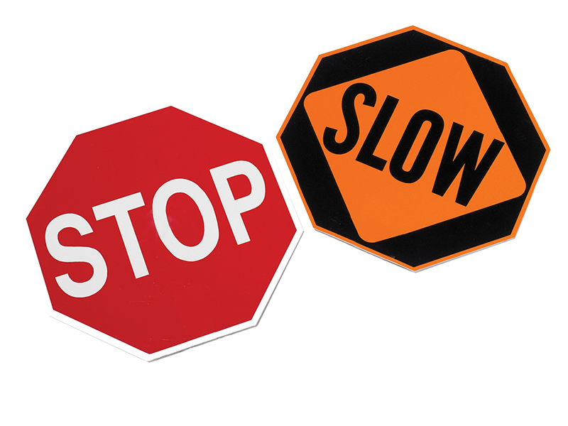 Stop-Slow-Go Hand Held Traffic Signs
