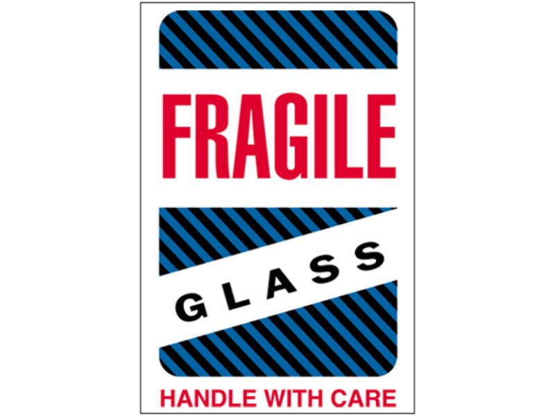 Fragile Glass Handle With Care Labels