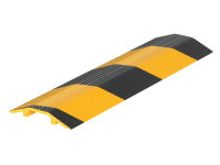 Black and yellow aluminum cable hose protector with 24