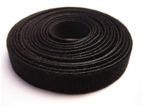 Roll of black hook and loop tie straps