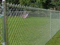 Chain link fence in use