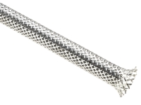 Chrome braided sleeving, silver