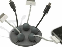 Cable dock grommet in gray with navy color