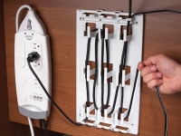 White wiremate cable manager in use  