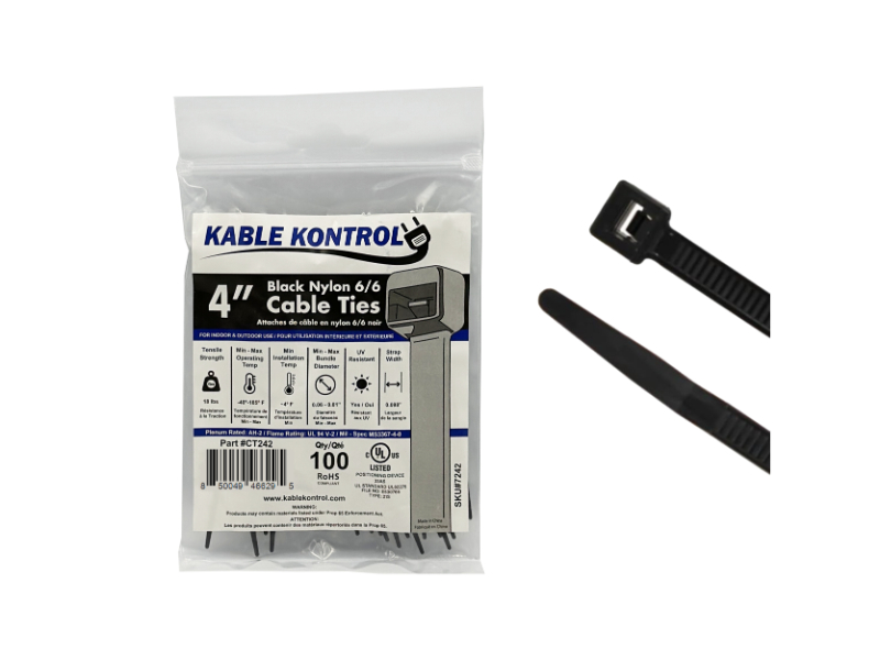 Black Zip Ties UV Resistant Zip Ties Black Cable Ties by Kable Kontrol®