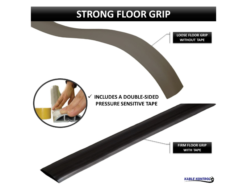 Kable Kontrol® PVC Floor Cord Cover Kit 6' & 15' Lengths