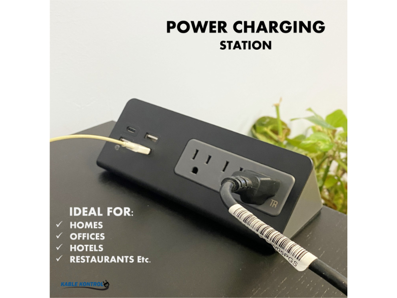 Kable Kontrol™ Desktop & Bedside Power Strip with USB C Port