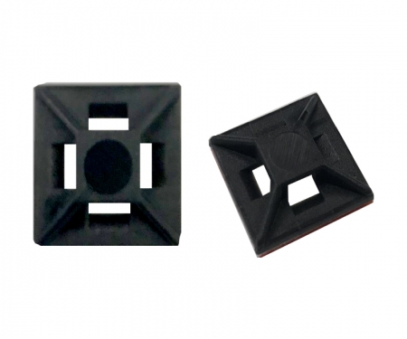 Tie mounts, black for mounting cable ties