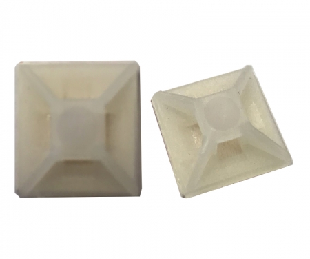 Two sizes of nylon mounts for zip ties