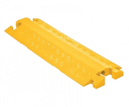 Linebacker 1-channel polyurethane drop over cable protector, yellow Linebacker 1-channel polyurethane drop over cable protector, yellow