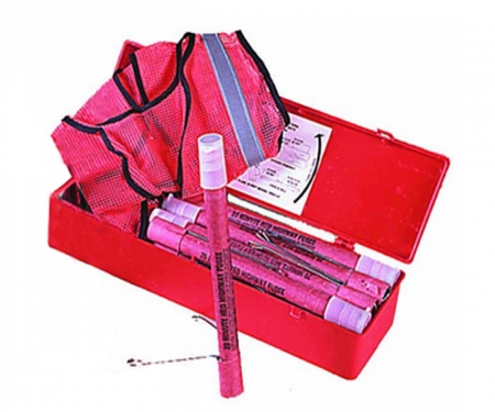road safety emergency flare kit for motorists with jacket