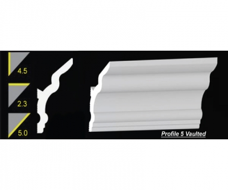 4.5 inch h foam crown molding profile 5 vaulted