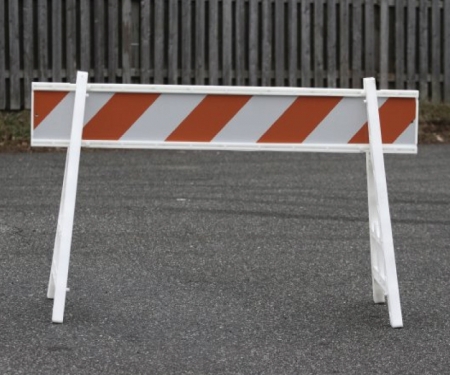1-Board A-frame traffic barrier in use