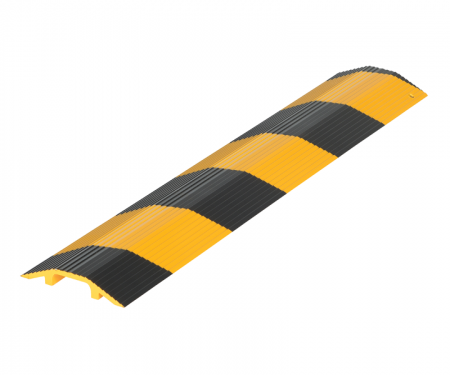 Black and yellow aluminum cable hose protector with 36