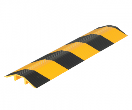 Black and yellow aluminum cable hose protector with 36