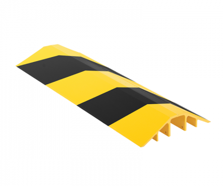 Black and yellow aluminum cable hose protector with 48