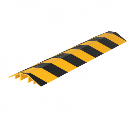 Black and yellow aluminum cable hose protector with 72