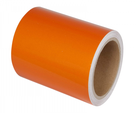 Orange engineer grade barrel drum channelizer reflective tape with 50 yard length and 6 inch width Orange engineer grade barrel drum channelizer reflective tape with 50 yard length and 6 inch width