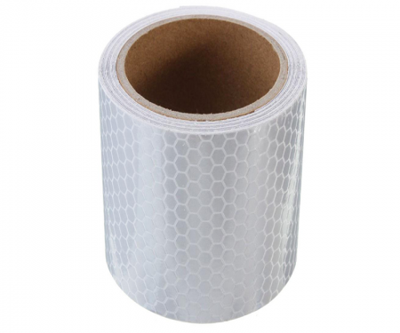 White high intensity barrel drum channelizer reflective tape with 50 yard length and 4 inch width White high intensity barrel drum channelizer reflective tape with 50 yard length and 4 inch width