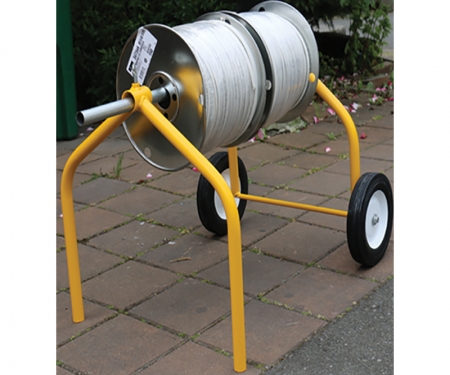 big e z wire dispenser in use on jobsite