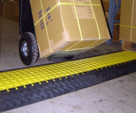 5 Channel Kable Control protector in use in a warehouse  5 Channel Kable Control protector in use in a warehouse