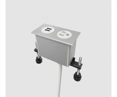 Byrne Dot in-surface 1 power, 1 usb outlet, fog