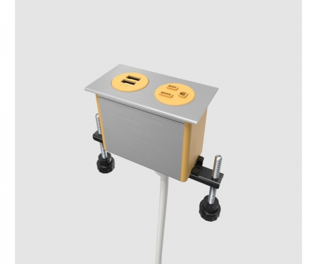 Byrne Dot in-surface 1 power, 1 usb outlet, fog