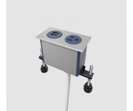 Byrne Dot in-surface 1 power, 1 usb outlet, peacock