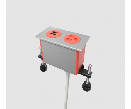 Byrne Dot in-surface 1 power, 1 usb outlet,poppy