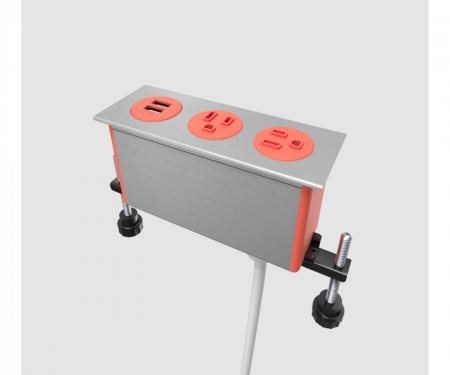 Byrne Dot in-surface 2 power outlet, 1 usb, poppy