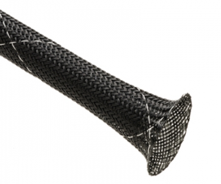 Flame retardant Clean Cut sleeving, black w/white tracer