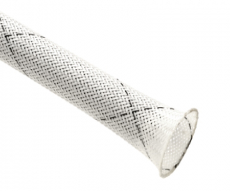 Flame retardant Clean Cut sleeving,white w/ black tracer