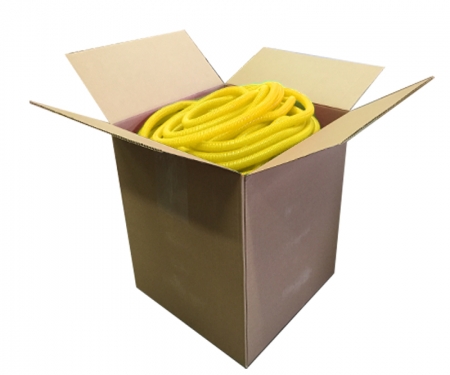 Yellow split wire loom tubing in a box