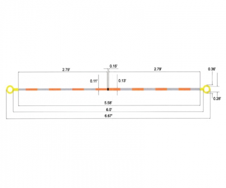 Dimensional drawing of retractable safety cone