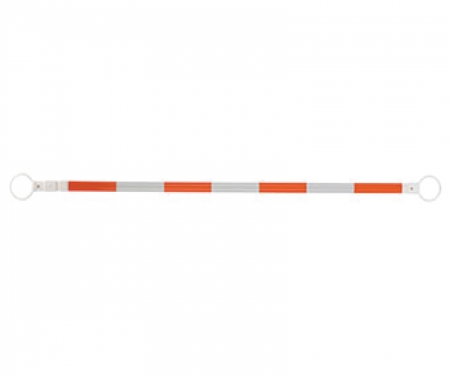 Flexible retractable safety cone, orange/white